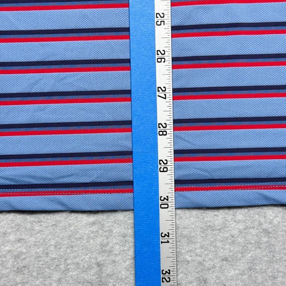 KJUS Polo Shirt Mens XL 54 Blue Stripe Comfort‎ Short Sleeve Performance Golf * - Picture 9 of 11